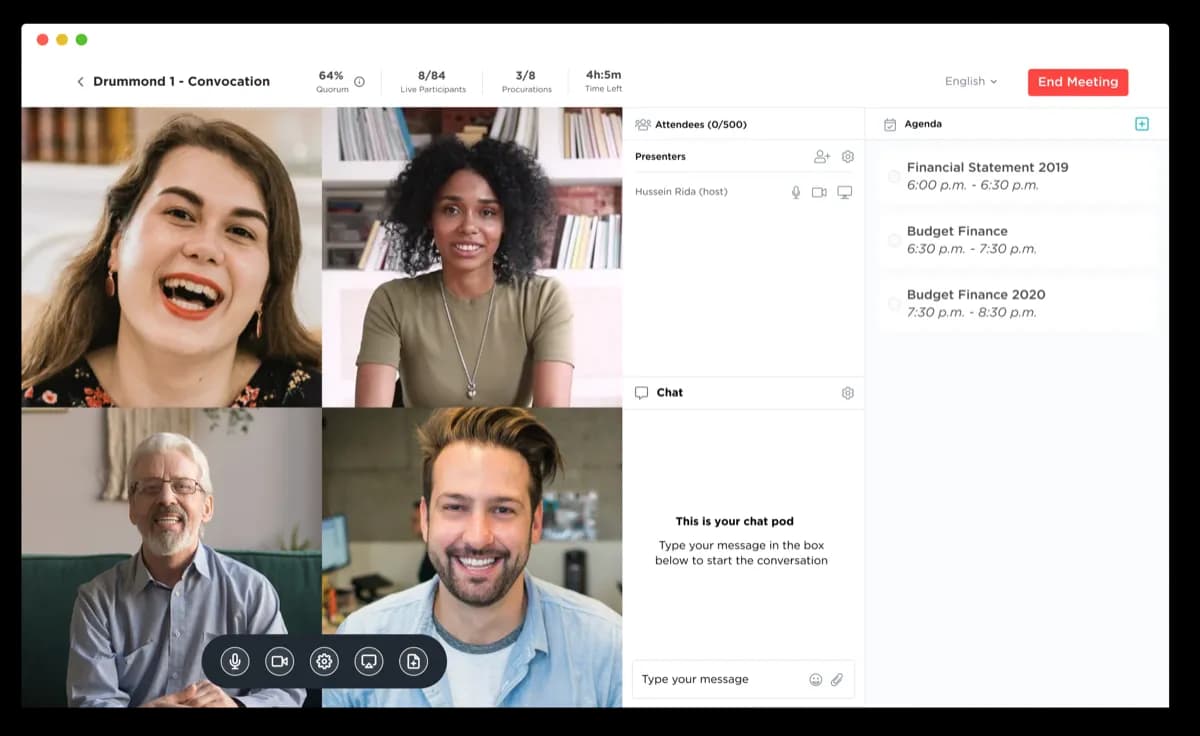 HOA annual meeting management interface