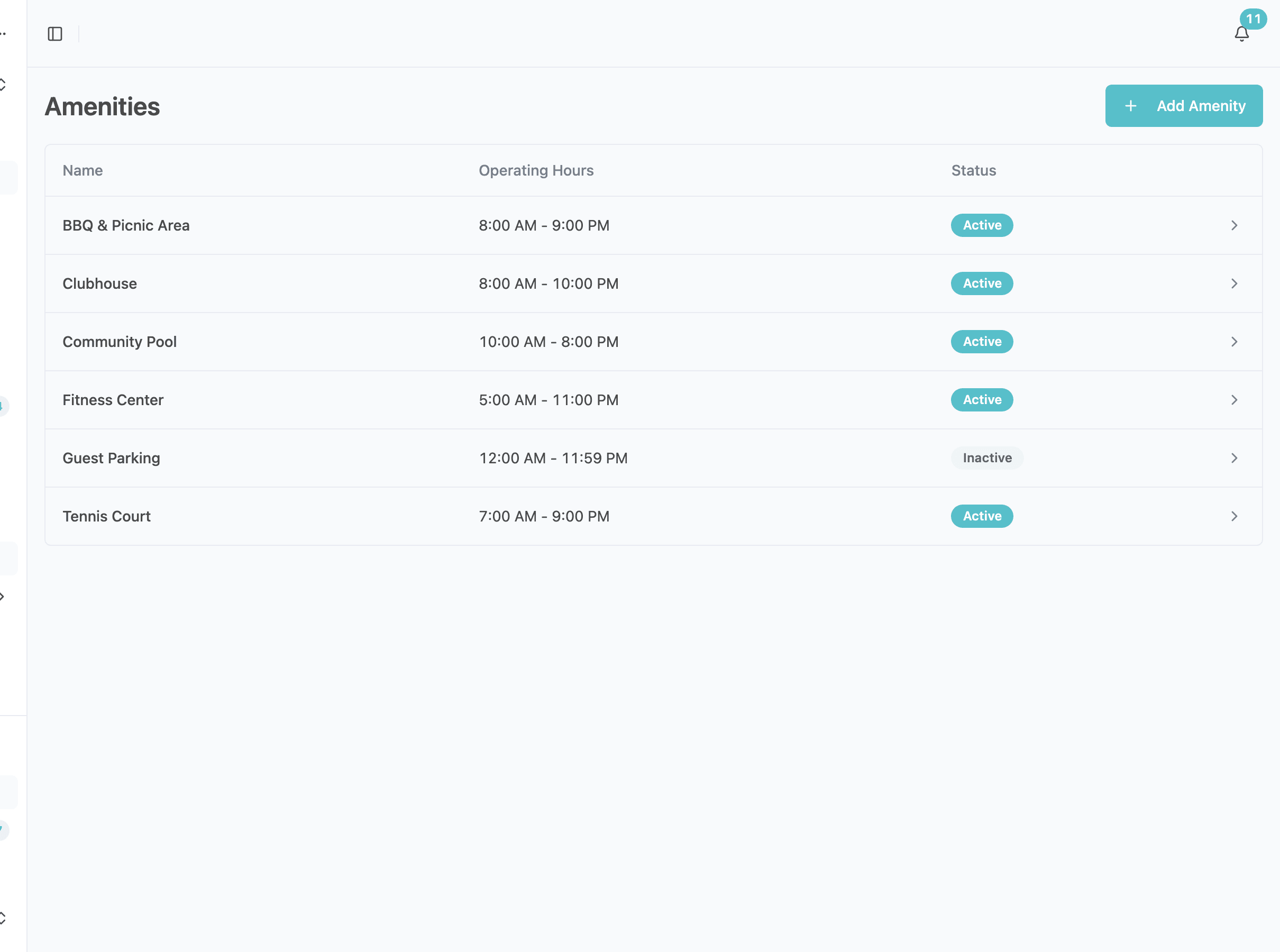 Amenity reservation management for properties